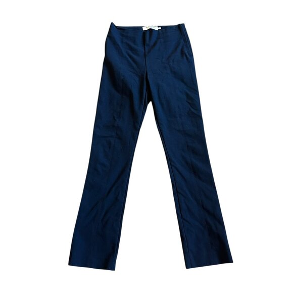 MM Lafleur Navy Trouser Pants Skinny Ankle Length Stretch Office Size 4 Women's - Picture 1 of 13